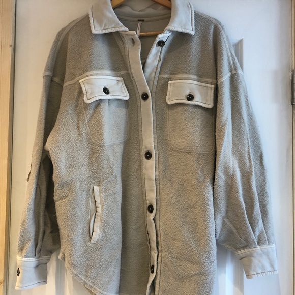 Free People Tops - FP Ruby Oversized Jacket in Stone